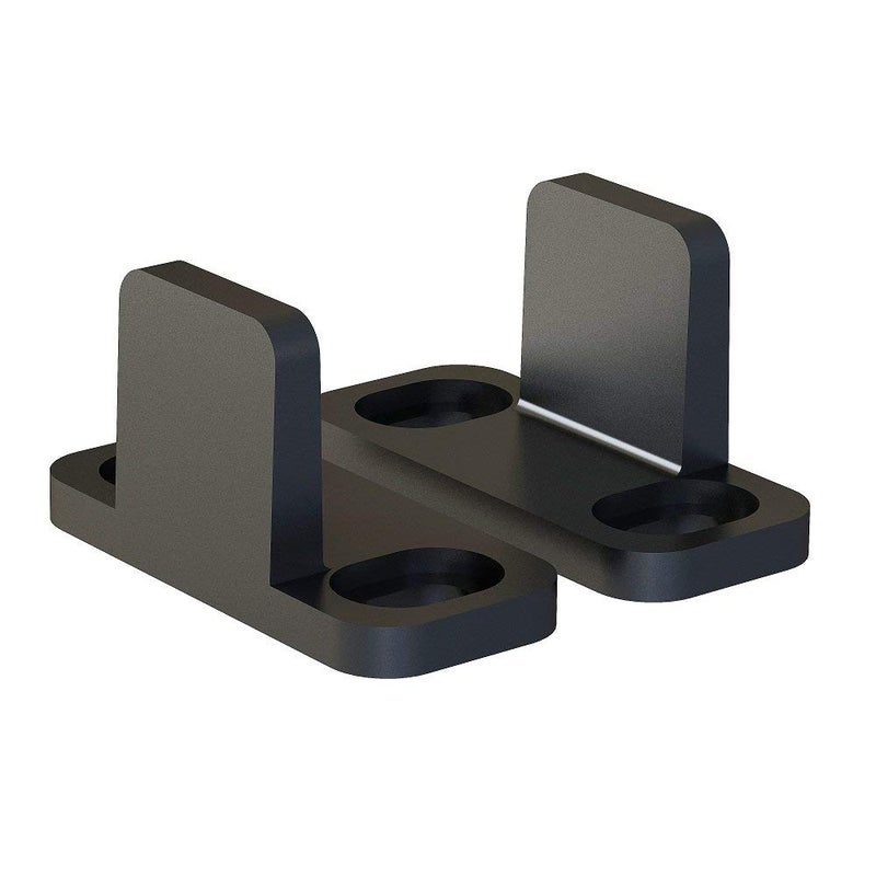 JUBEST Black Aluminum Floor Guide Sliding Barn Door Hardware Bypass Door Guide Set of 2 - Image 2